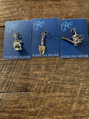 Sterling Silver Garden Tool Charm Bracelet Charm - Silver
